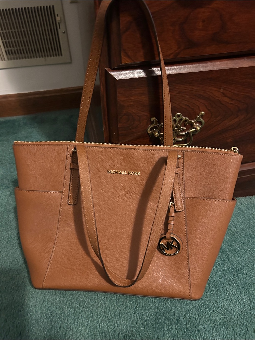 Michael Kors Saddle Brown Saffiano Leather Tote